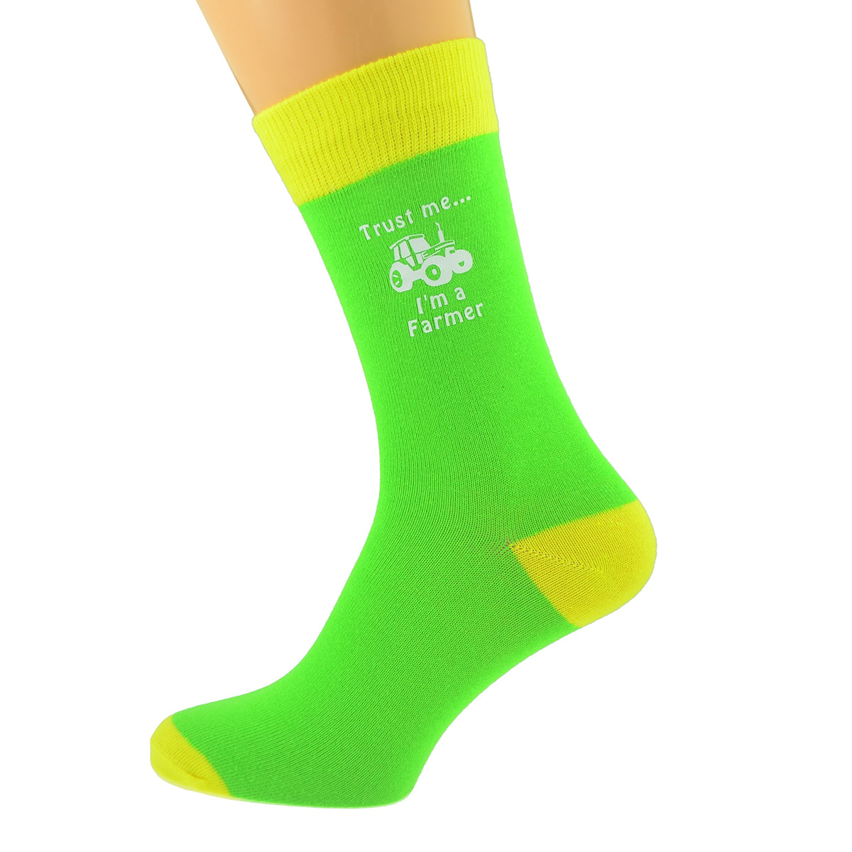 Lime Green Yellow Unisex Socks Trust Me I’m A Farmer| Ashton and Finch