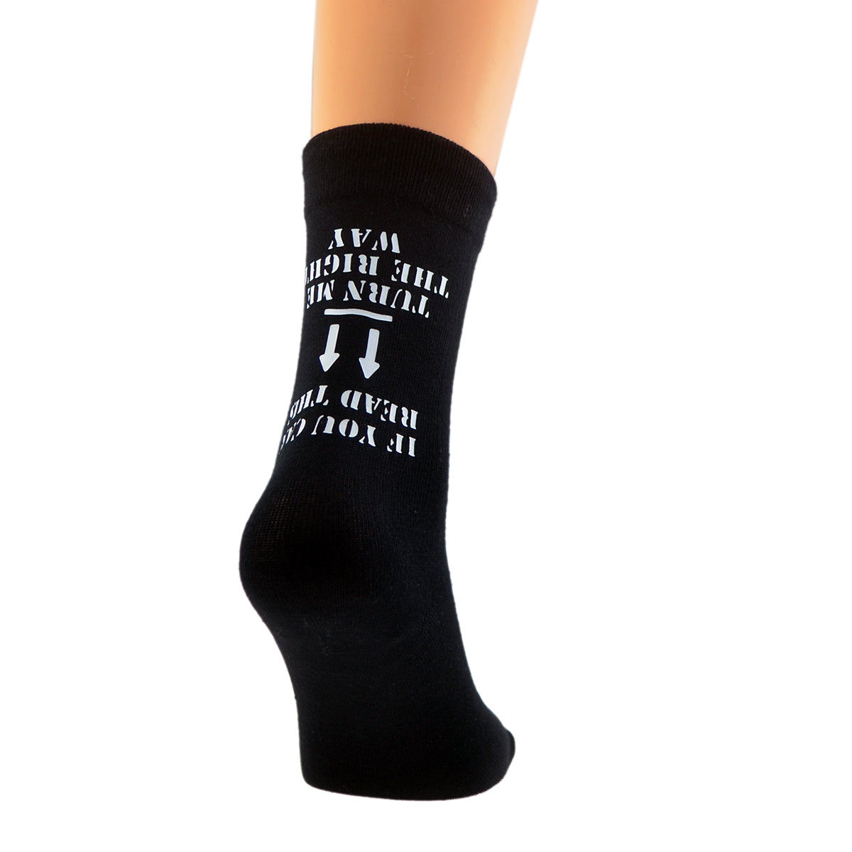 Funny If You Can Read This Turn Me The Right Way Mens Black Socks| Ashton and Finch