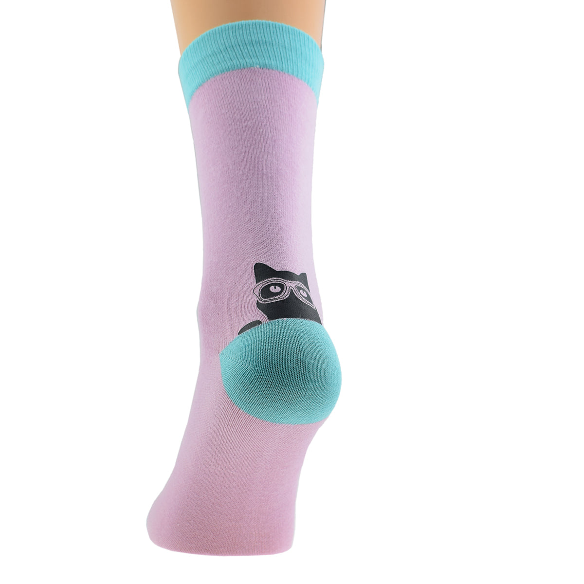 Two Tone Pink Blue Unisex Cute Peeking Cat Socks| Ashton and Finch
