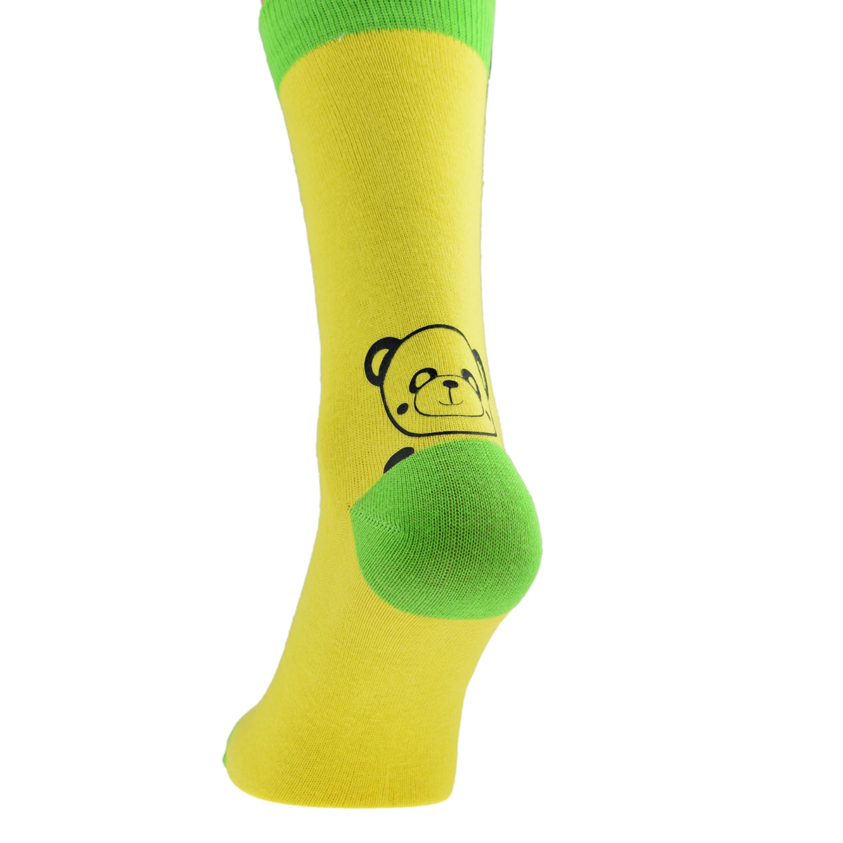 Two Tone Yellow Green Unisex Cute Panda Socks| Ashton and Finch