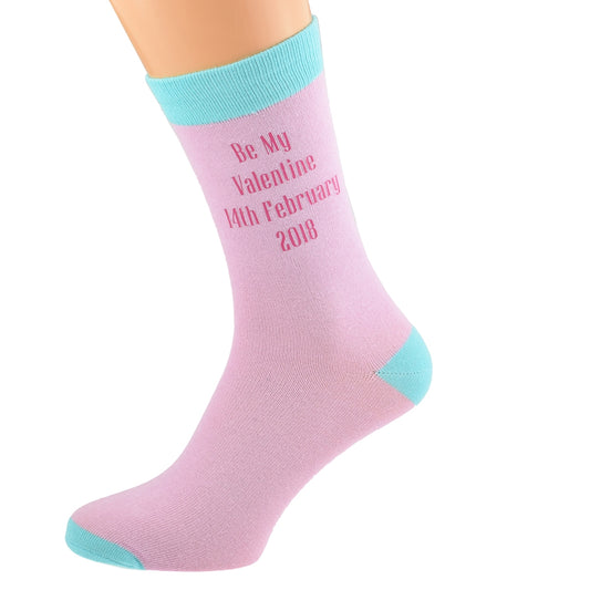 Unisex Pink Blue Be My Valentine Dated Socks| Ashton and Finch
