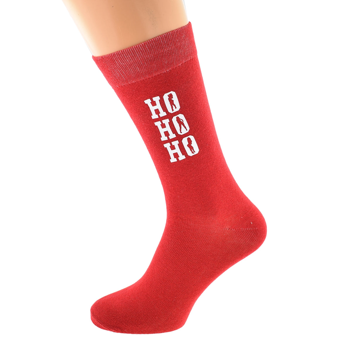 Ho Ho Ho Silhouette Women Christmas Mens Red Socks| Ashton and Finch