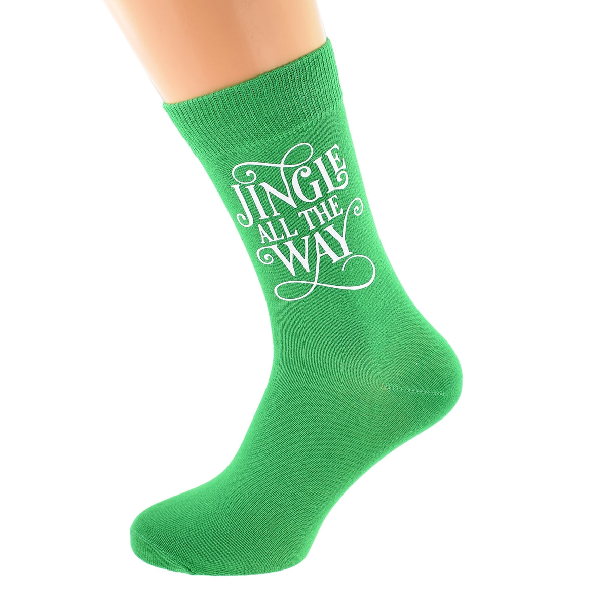 Jingle All The Way Green Christmas Socks Mens Or Ladies| Ashton and Finch