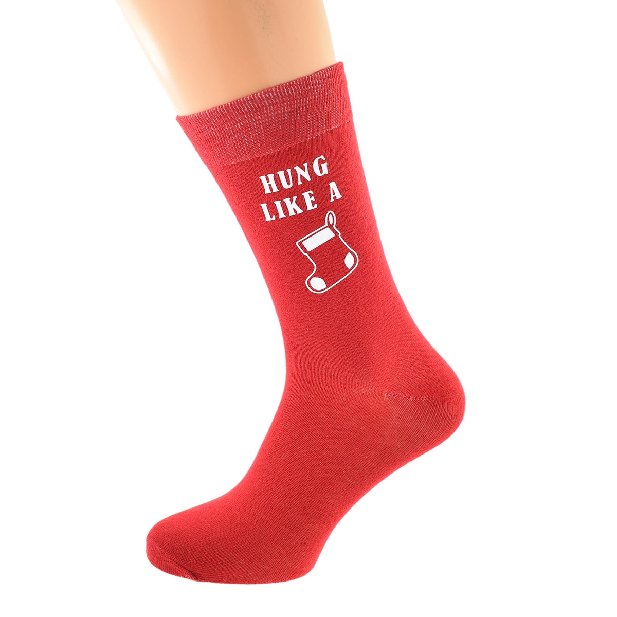 Hung Like A Stocking Design Fun Mens Red Christmas Socks| Ashton and Finch