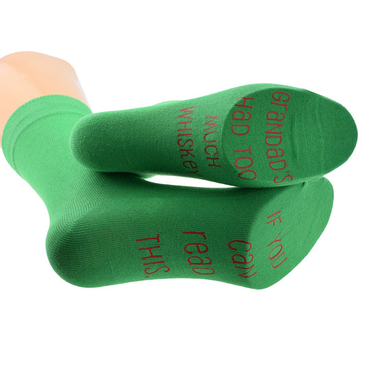 Funny If You Can Read This Grandad’s Had Too Much Whiskey Mens Socks| Ashton and Finch
