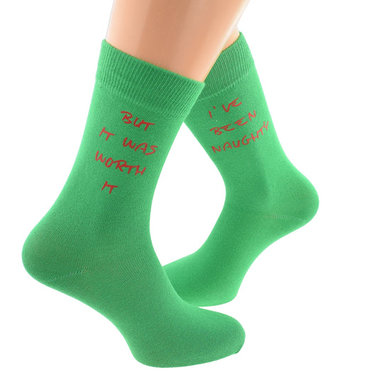 I’ve Been Naughty But It Was Worth It Christmas Socks Mens Or Ladies| Ashton and Finch