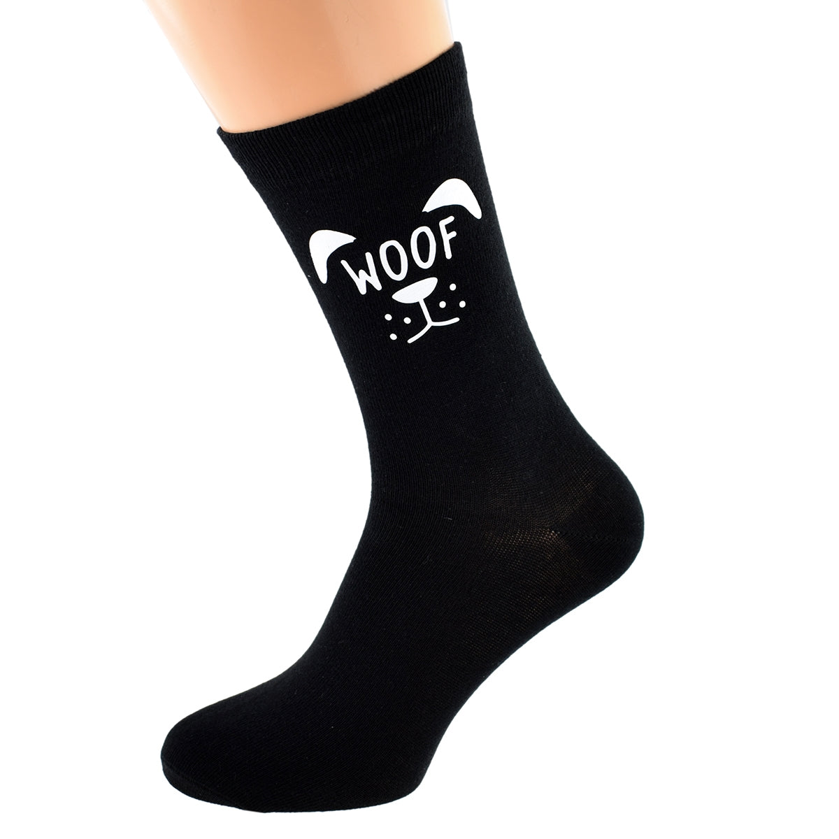 Mens Black Socks Novelty Woof Dog Socks| Ashton and Finch