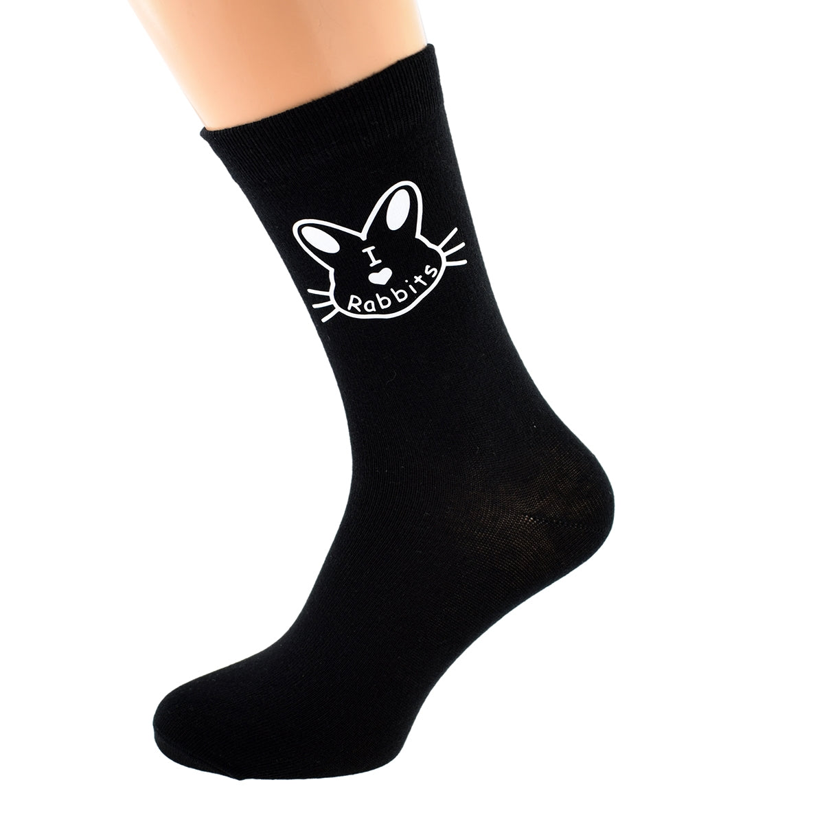 Mens Black Socks Novelty Pet I Love Rabbits Socks| Ashton and Finch