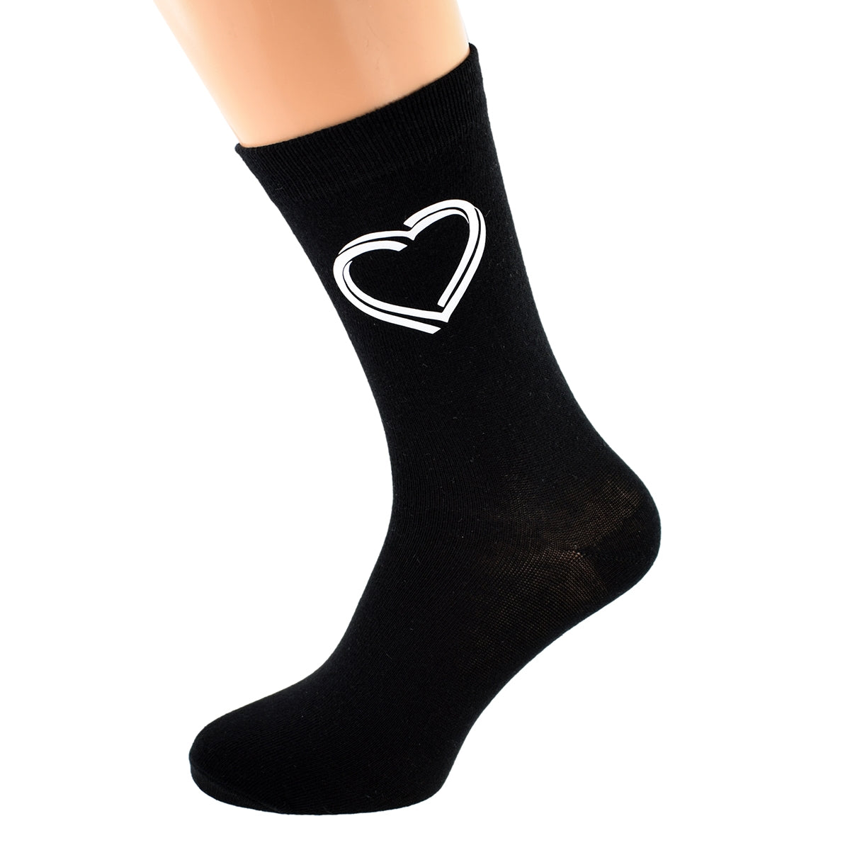 Mens Black Socks Novelty Love Heart Outlines Socks| Ashton and Finch