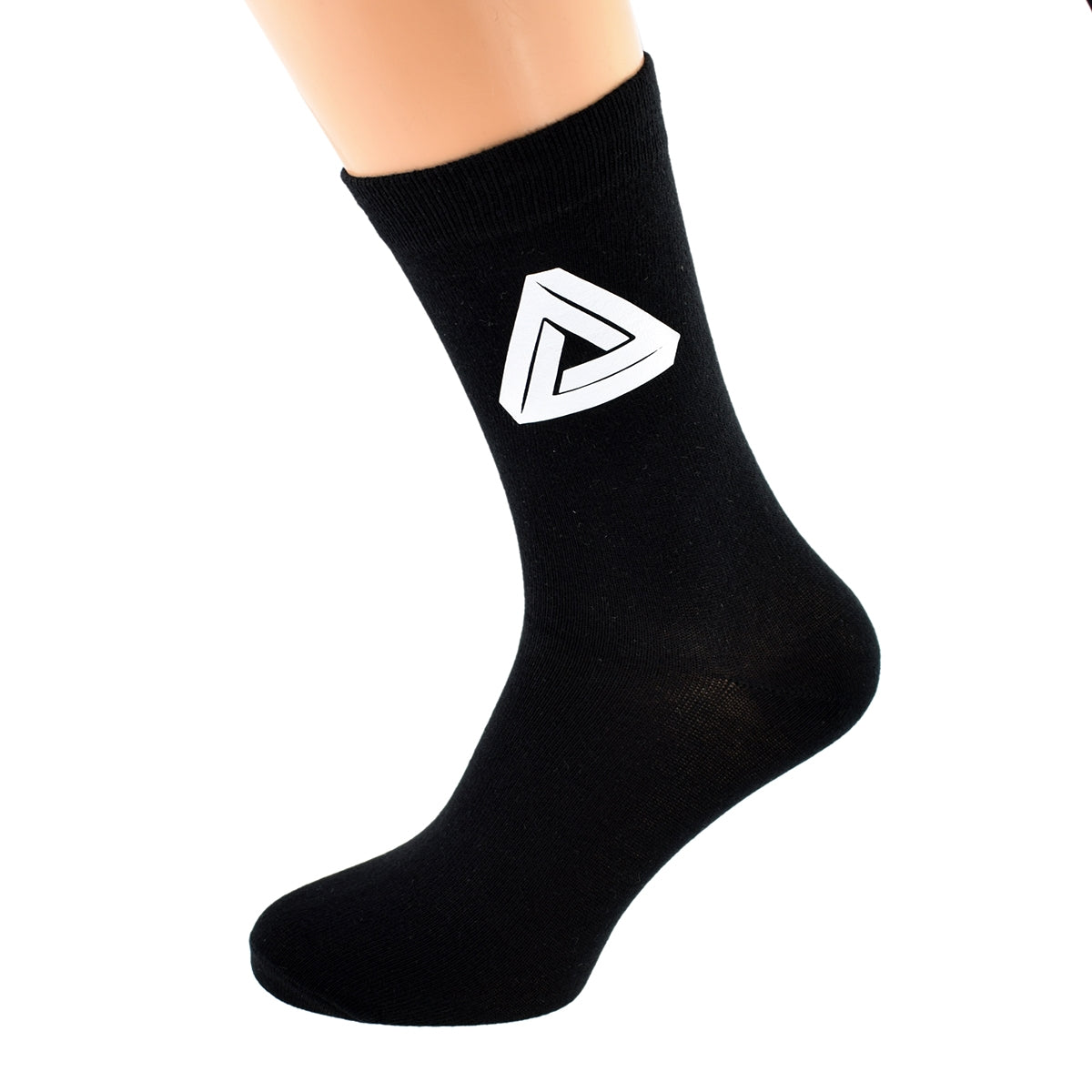 Mens Black Socks Novelty Triangles Motif Socks| Ashton and Finch