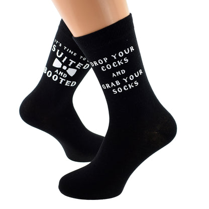 Mens Black Socks Novelty Suited Booted Socks| Ashton and Finch