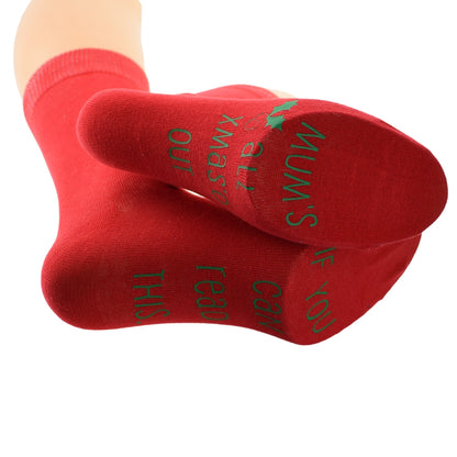Christmas Socks Ladies Red Mums All Xmasted Out| Ashton and Finch