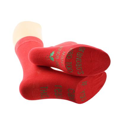 Christmas Socks Mens Red Grandads Had Too Many Mince Pies| Ashton and Finch