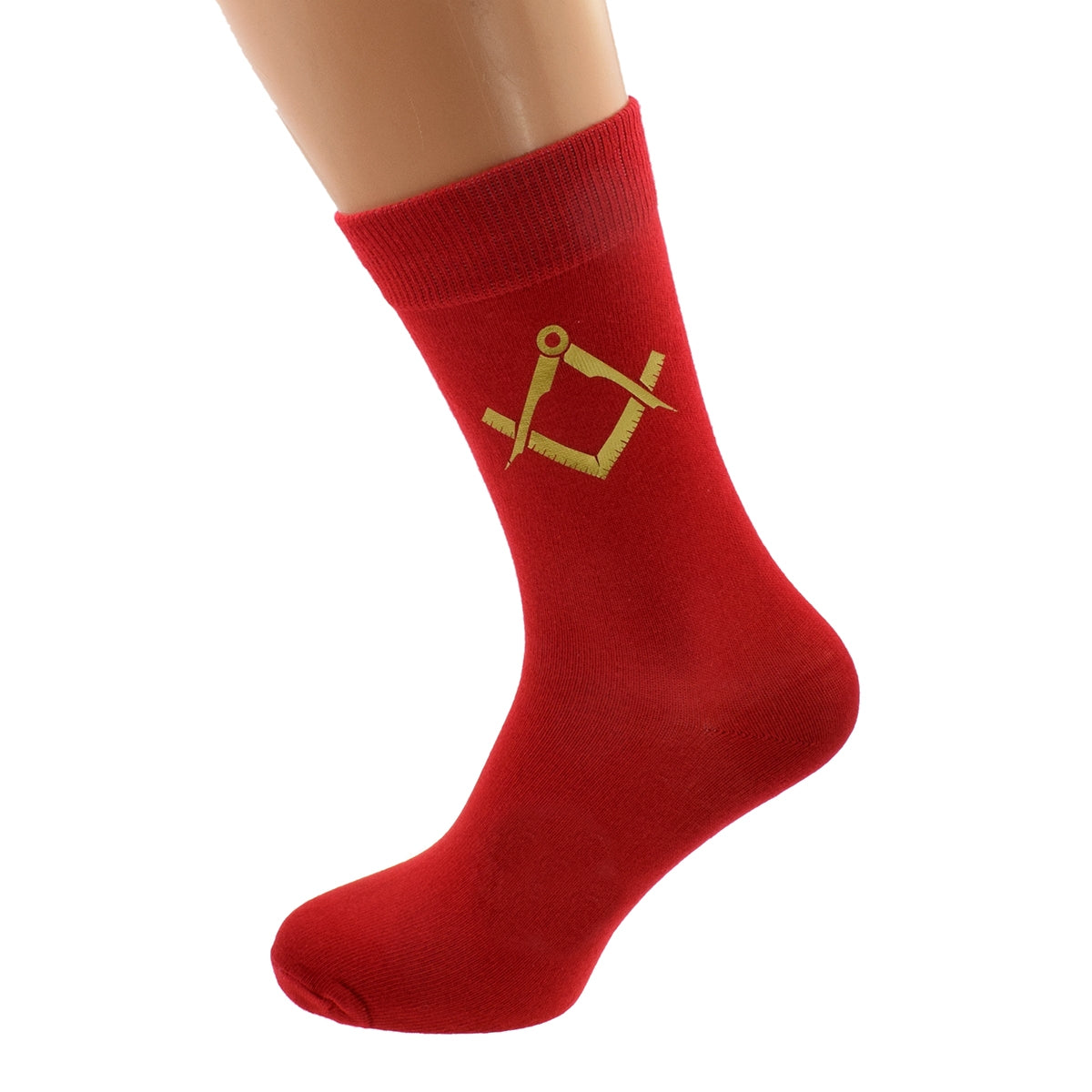 Mens Red Socks With Gold Masonic Design No G| Ashton and Finch