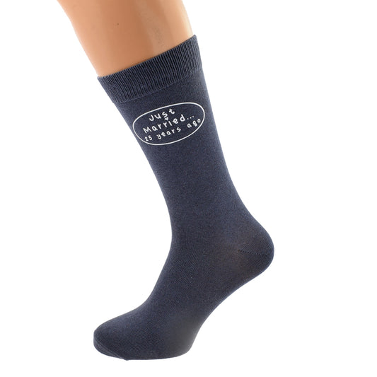 Just Married XX Years Ago Wedding Anniversary Mens Socks| Ashton and Finch