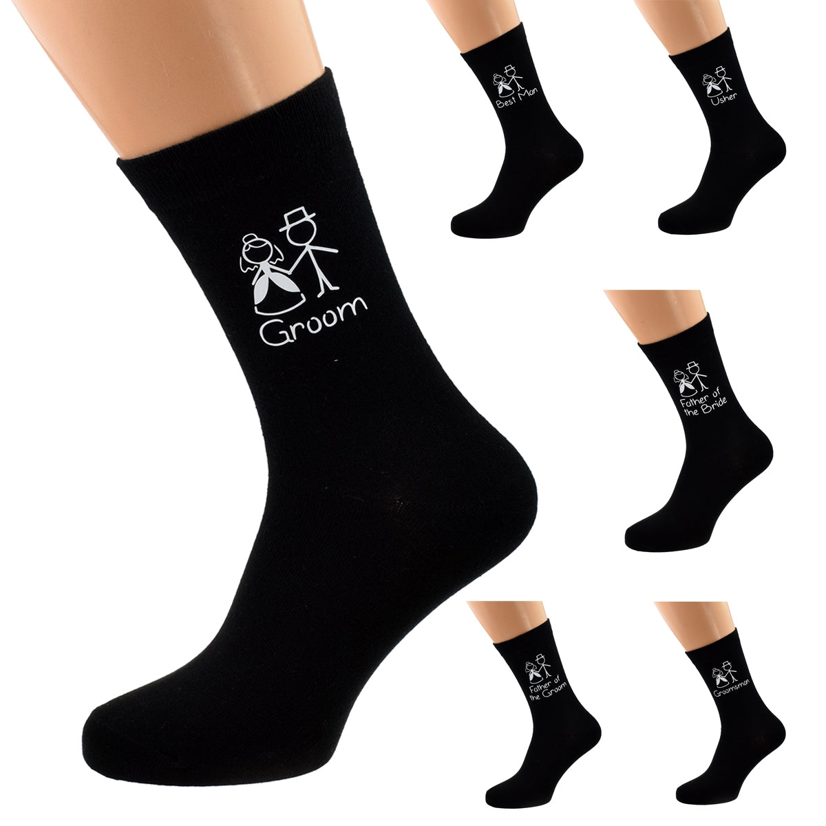 Bride Groom Figures Mens Wedding Socks| Ashton and Finch