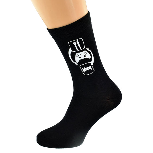Eat Sleep Game Mens Black Socks For Gaming Fan| Ashton and Finch