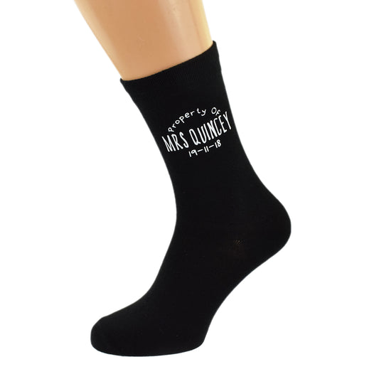 Personalised Property Of Mens Black Socks| Ashton and Finch