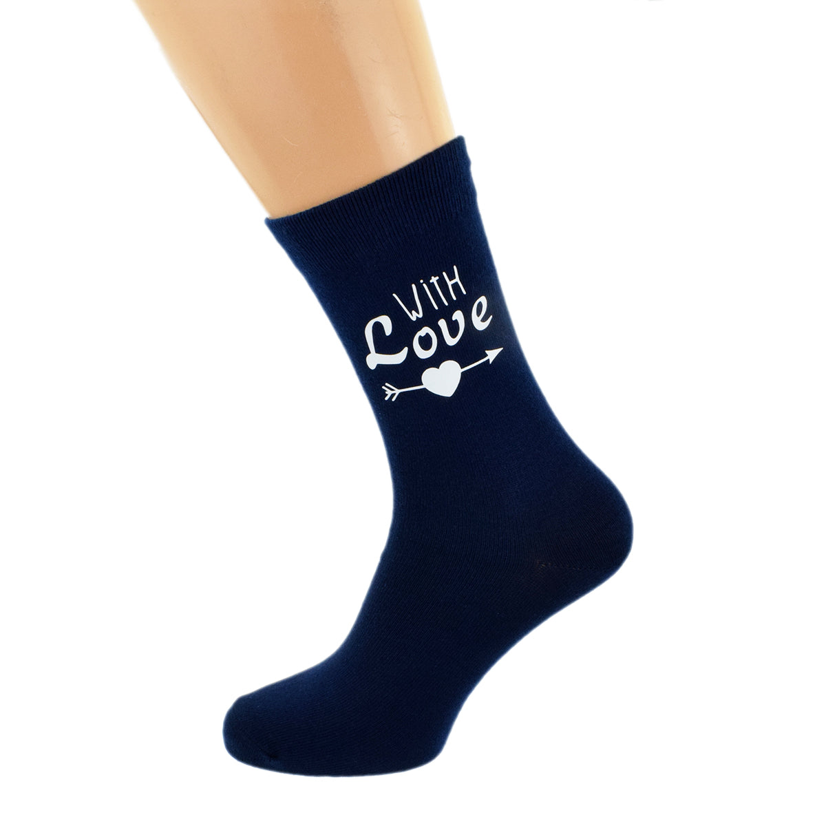 With Love Design Mens Navy Blue Socks| Ashton and Finch