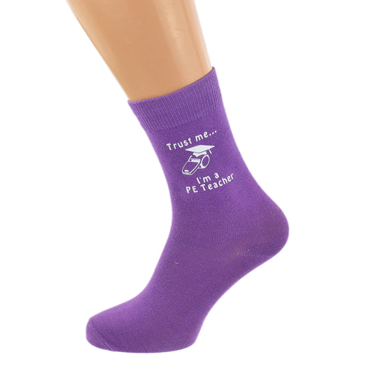 Trust Me I’m A PE Teacher Purple Socks| Ashton and Finch