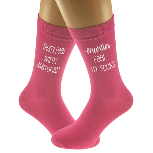 Personalised Wifey Material Fun Womens Socks| Ashton and Finch
