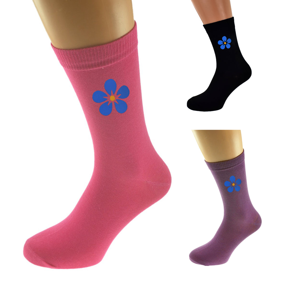 Forget Me Not Design Socks In Various Colours And Sizes| Ashton and Finch