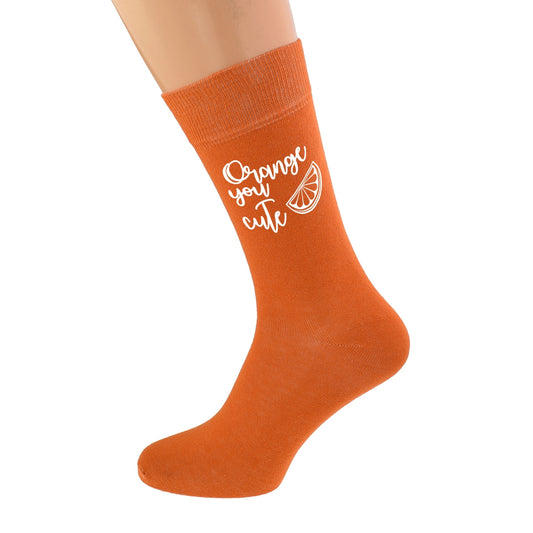 Orange You Cute Fun Valentine Orange Socks| Ashton and Finch