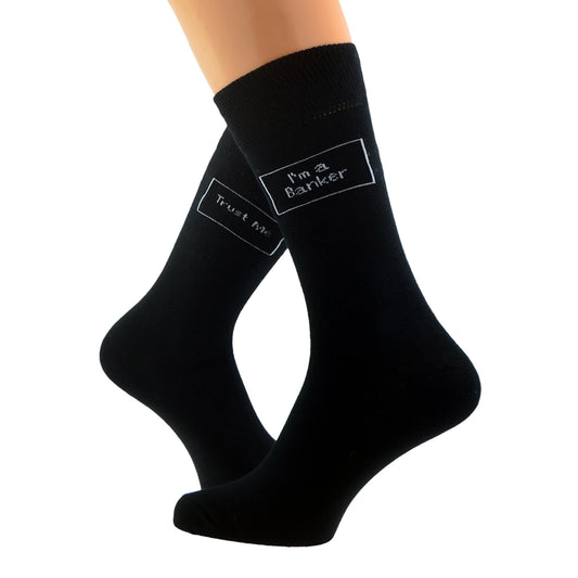 Trust Me I’m A Banker Cotton Rich Socks| Ashton and Finch