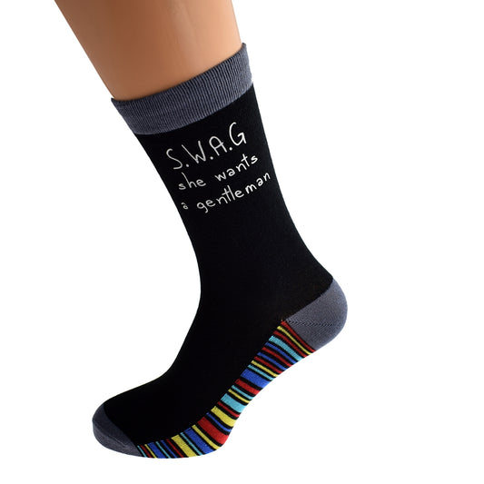 S W A G She Wants A Gentleman Mens Socks| Ashton and Finch