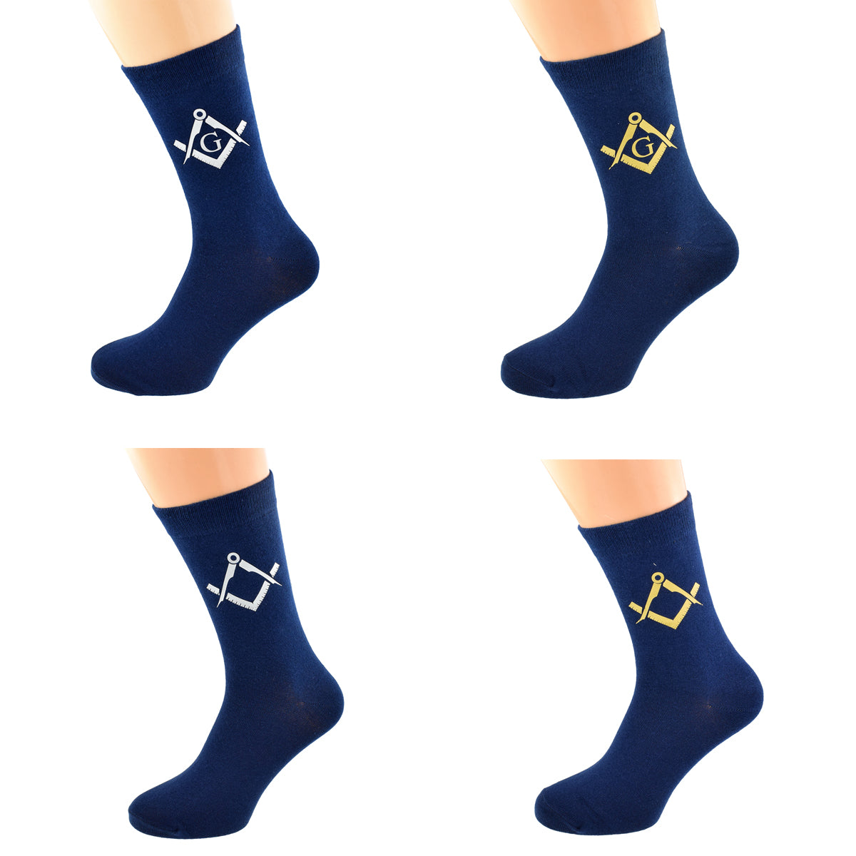 Navy Blue Socks With Masonic Design| Ashton and Finch