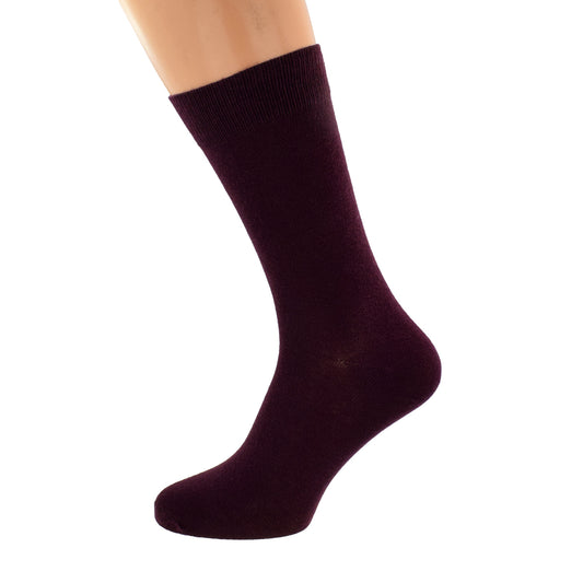 Plain Burgundy Cotton Rich Unisex Socks| Ashton and Finch