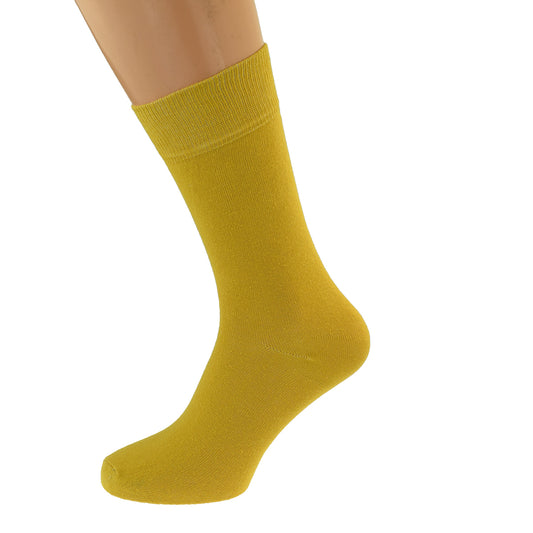 Mustard Yellow Coloured Unisex Cotton Rich Socks| Ashton and Finch