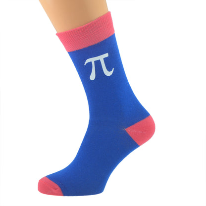 Blue Salmon Pink Pi Design Mens Socks| Ashton and Finch