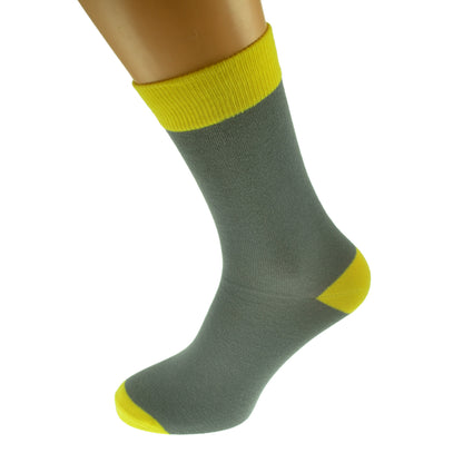 Slate Grey Sunshine Yellow Funky Mens Socks| Ashton and Finch