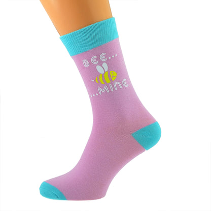 Bumble Bee Design Pale Blue Pale Pink Bee Mine Unisex Socks| Ashton and Finch