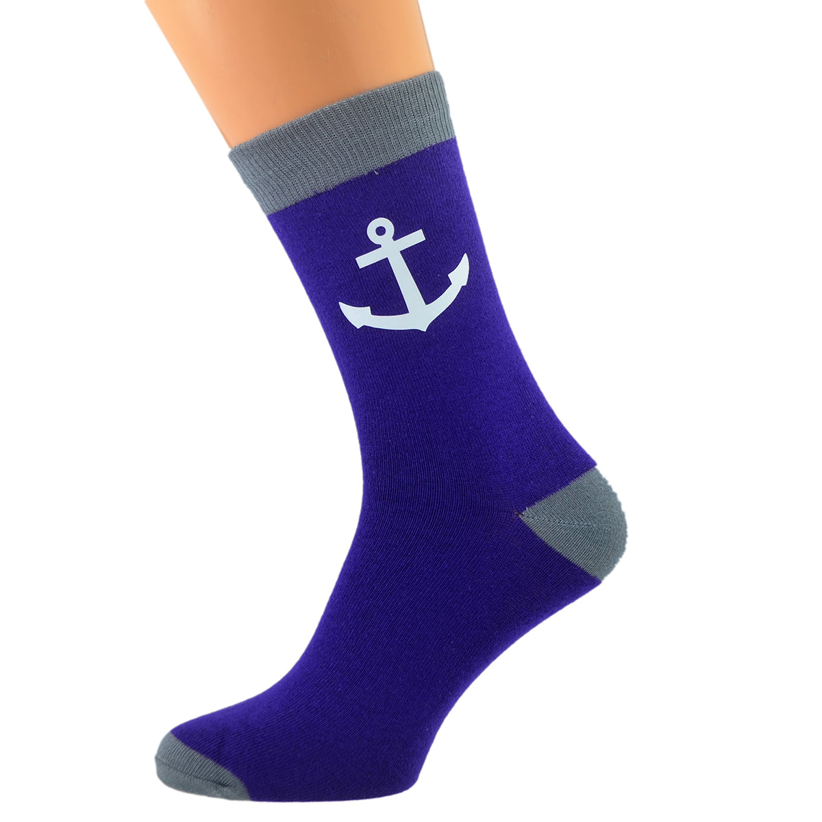 Purple Slate Grey Mens Socks With Anchor| Ashton and Finch