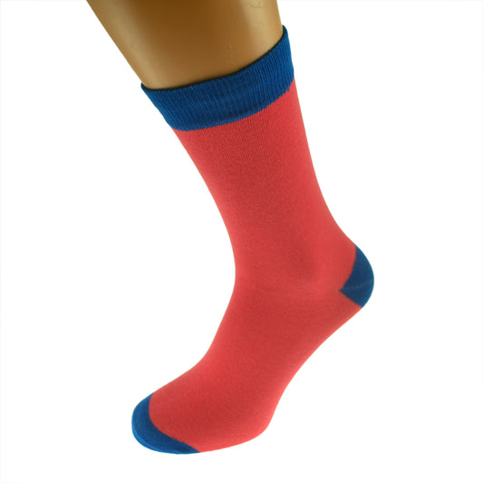 Salmon Pink Dark Blue Funky Mens Socks| Ashton and Finch