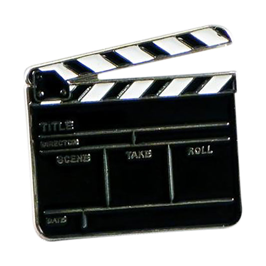 Hollywood Film Clapperboard Metal Enamel Lapel Pin Badge