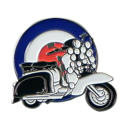 Scooter with Roundel MOD Metal Enamel Lapel Pin Badge