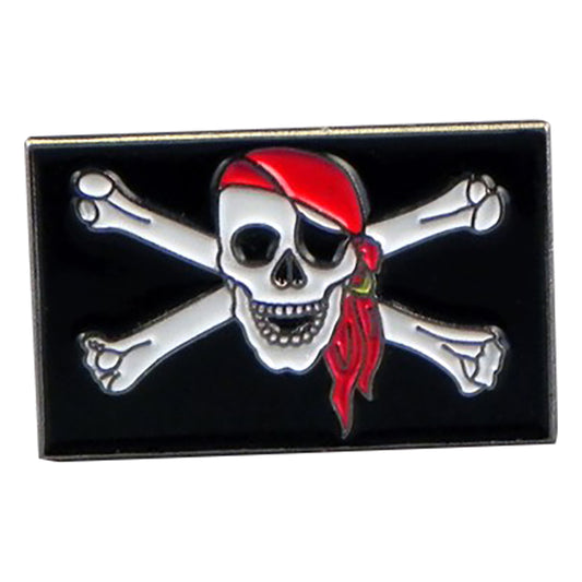 Pirates Skull & Cross Bones Metal Enamel Lapel Pin Badge