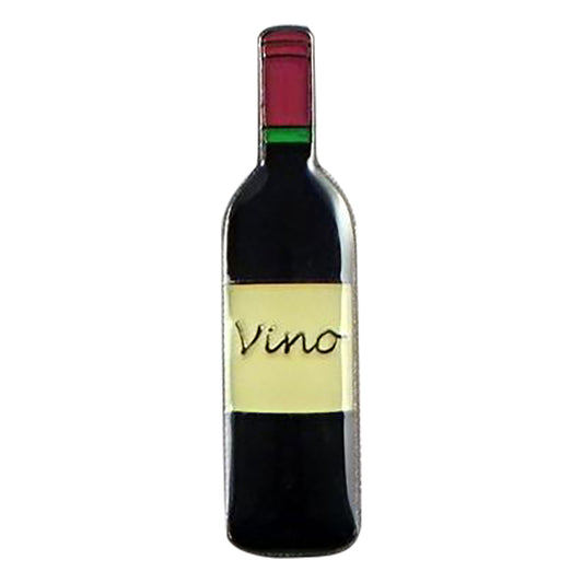 Red Vino Wine Bottle Metal Enamel Lapel Pin Badge