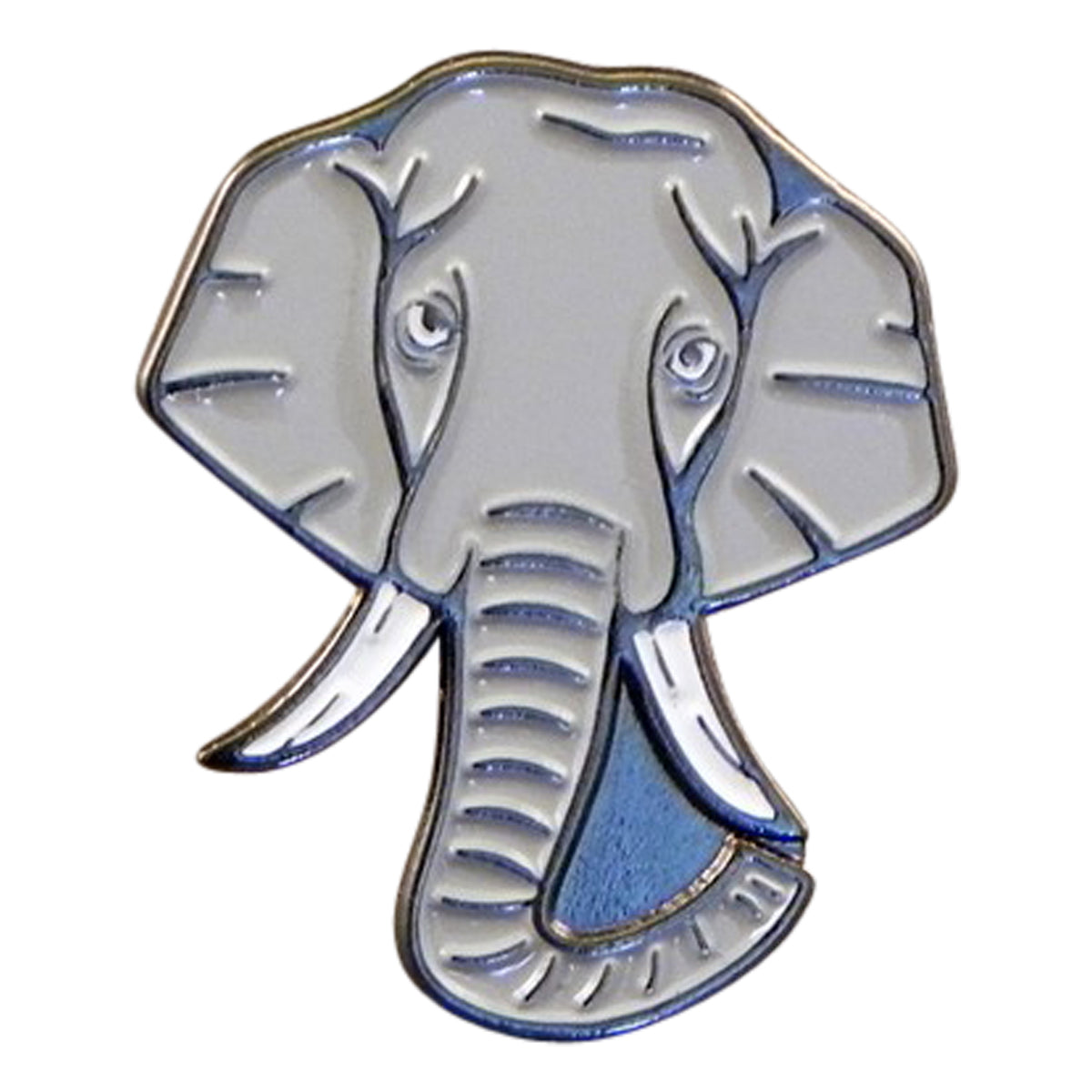Elephant Head African Zoo Animal Metal Enamel Lapel Pin Badge
