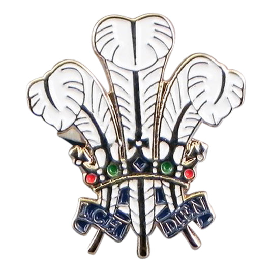 Prince of Wales Feathers Plume Metal Enamel Lapel Pin Badge