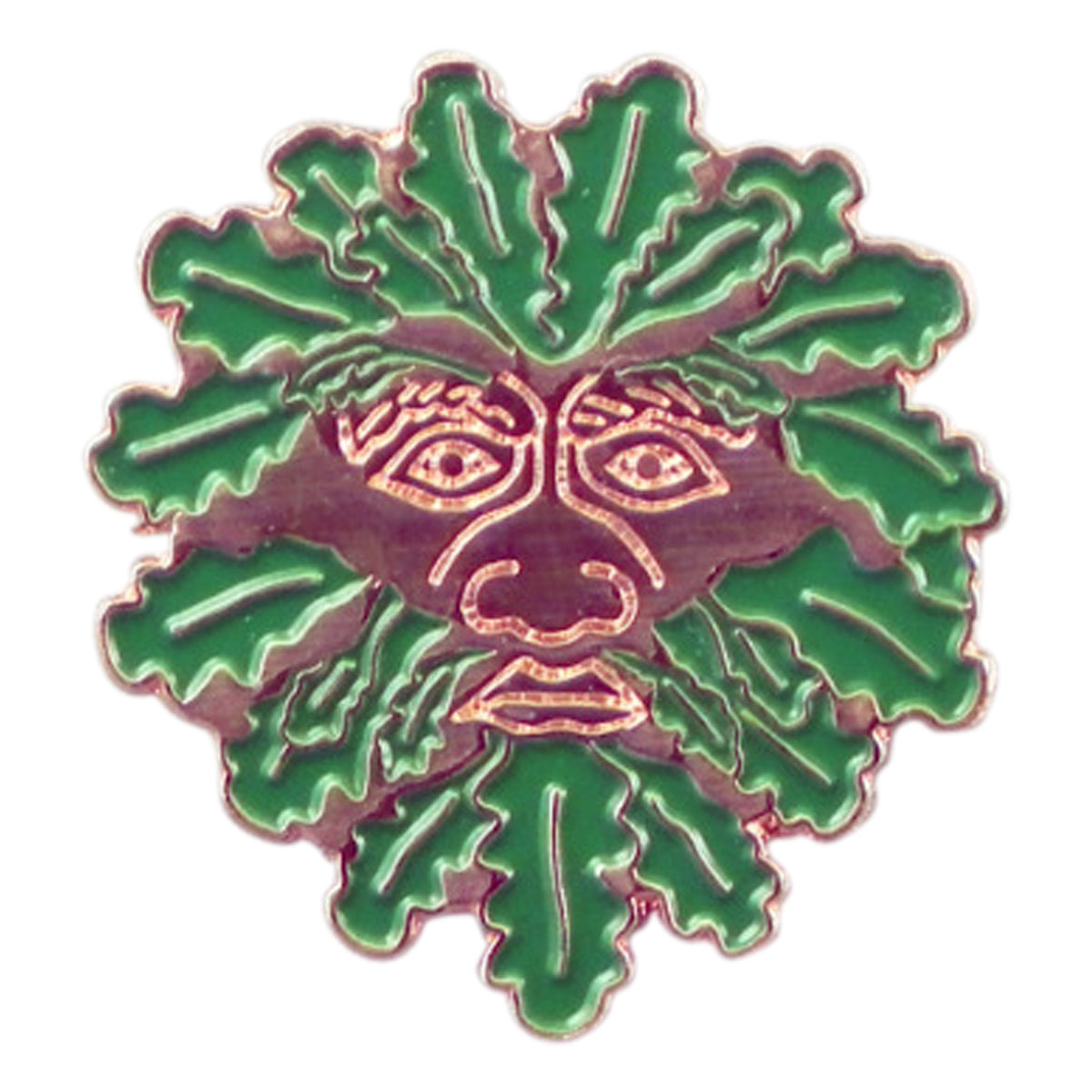 Green Man New Age Metal Enamel Lapel Pin Badge
