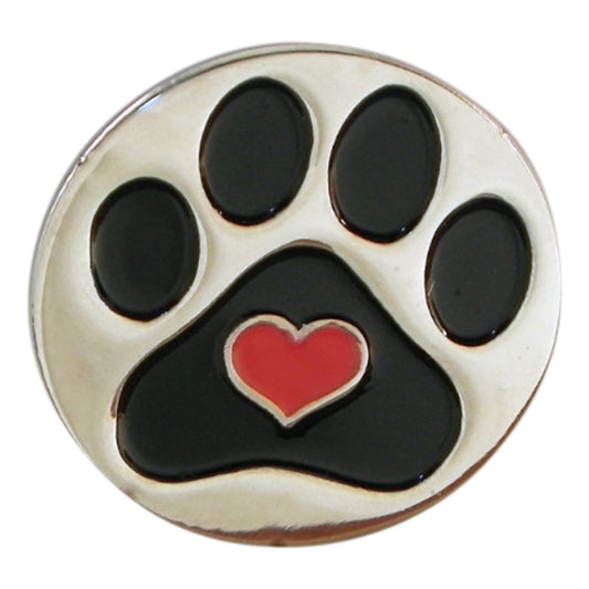 Pets Paw Print with love heart Metal Enamel Lapel Pin Badge
