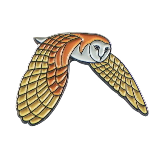 Barn Owl Bird Metal Enamel Lapel Pin Badge