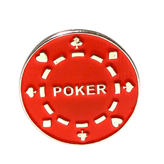 Red Casino Gamblers Poker Chip Metal Enamel Lapel Pin Badge