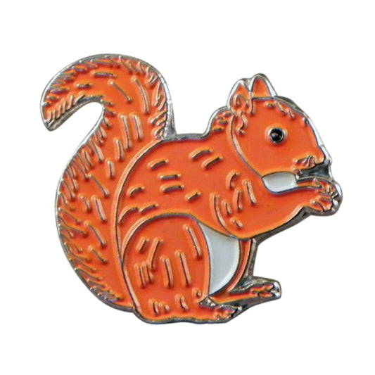 Red British Squirrel Metal Enamel Lapel Pin Badge