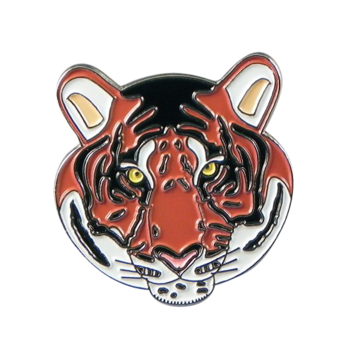 Tigers Head Zoo Animal Metal Enamel Lapel Pin Badge
