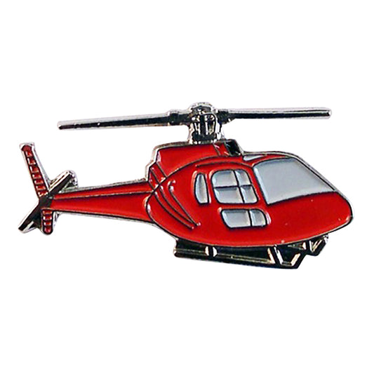 Red Helicopter Aircraft Pilots Metal Enamel Lapel Pin Badge